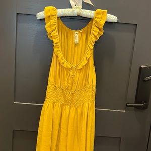 100% silk Yellow Anthropologie dress